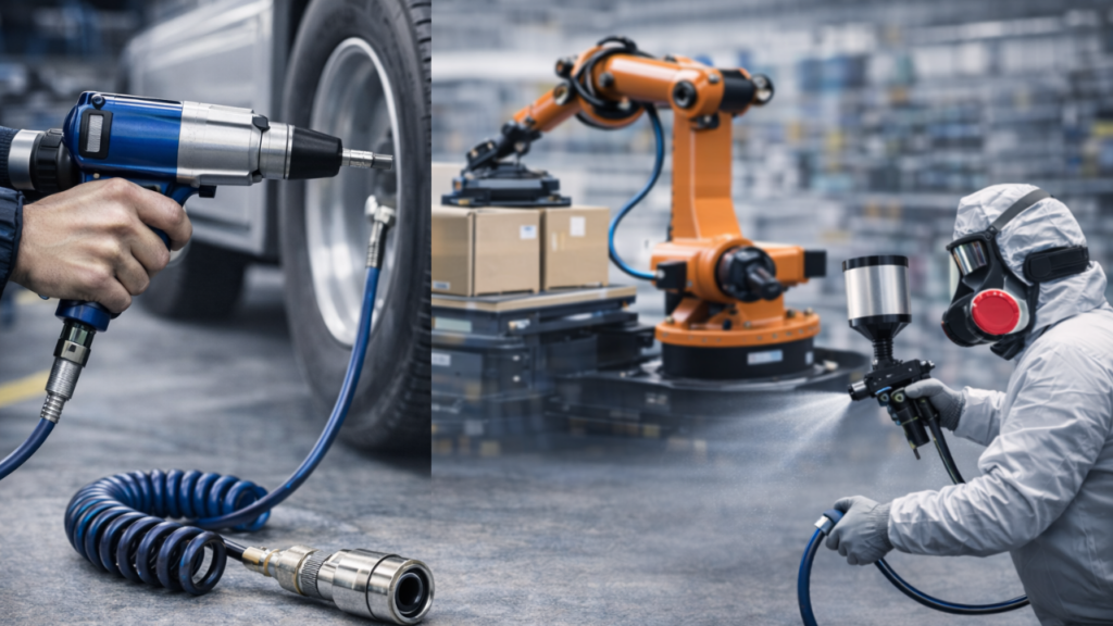 Mangueiras e conexões pneumáticas 