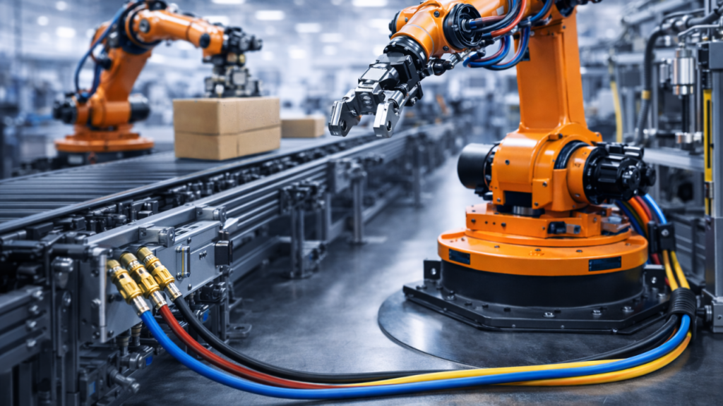 Rodoar de caminhão e mangueiras pneumáticas